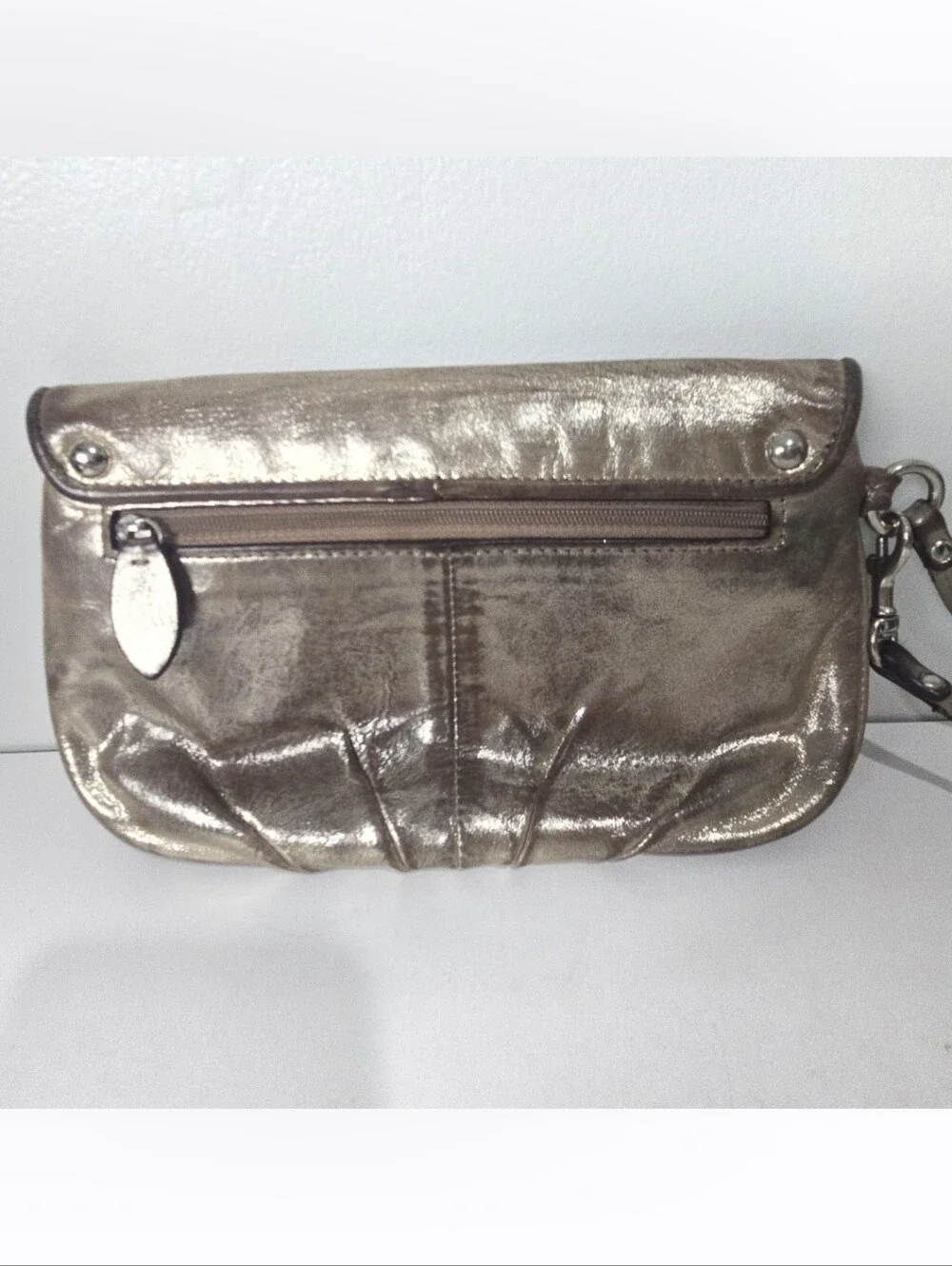 Coach Burnished Metallic Gold Wristlet Clutch